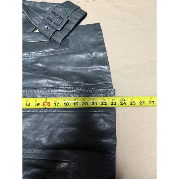 Banana Republic Genuine Leather Jacket Womens Medium Gray Epaulet Belted Cuffs - Picture 16 of 16